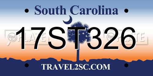 17ST326 South Carolina License Plate