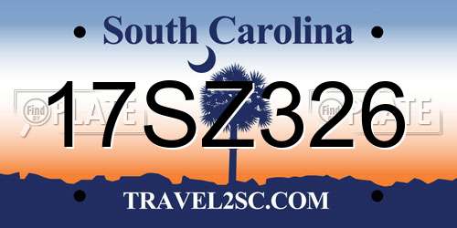 17SZ326 South Carolina License Plate