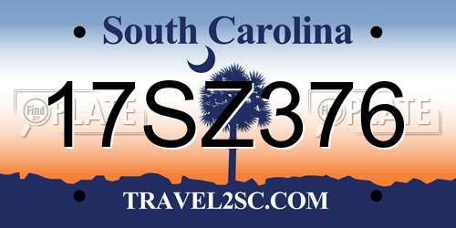 17SZ376 South Carolina License Plate