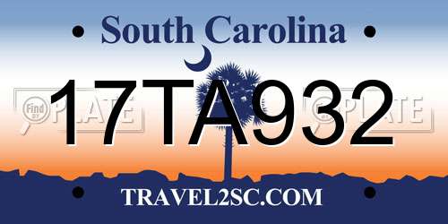 17TA932 South Carolina License Plate