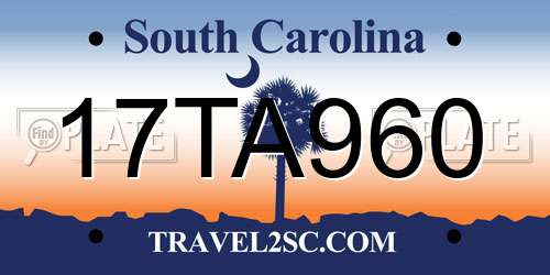 17TA960 South Carolina License Plate