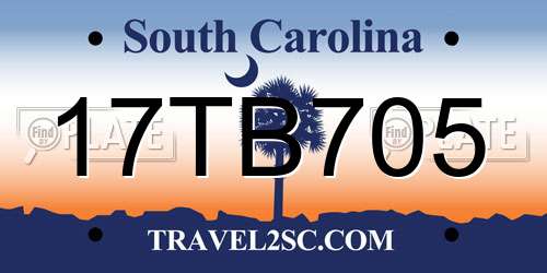 17TB705 South Carolina License Plate