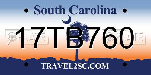 17TB760 South Carolina License Plate