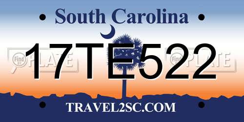 17TE522 South Carolina License Plate