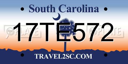 17TE572 South Carolina License Plate