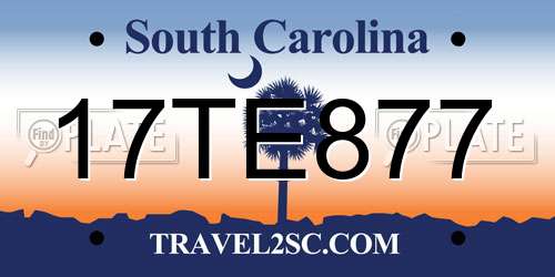 17TE877 South Carolina License Plate