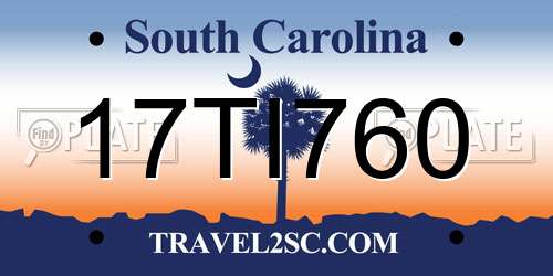 17TI760 South Carolina License Plate