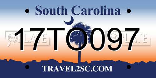 17TO097 South Carolina License Plate