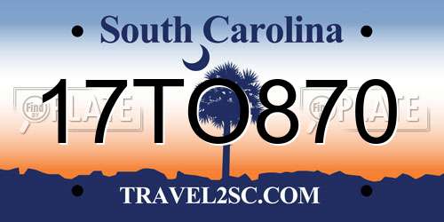 17TO870 South Carolina License Plate