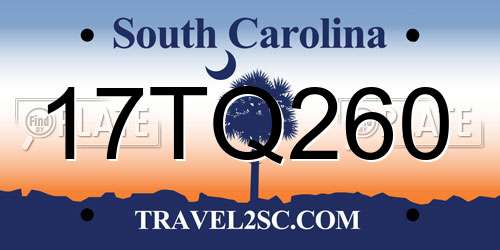 17TQ260 South Carolina License Plate