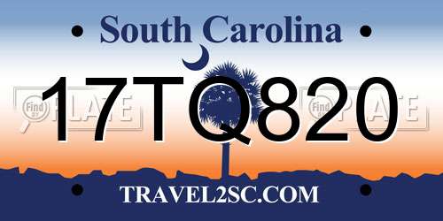 17TQ820 South Carolina License Plate