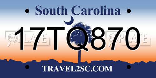 17TQ870 South Carolina License Plate