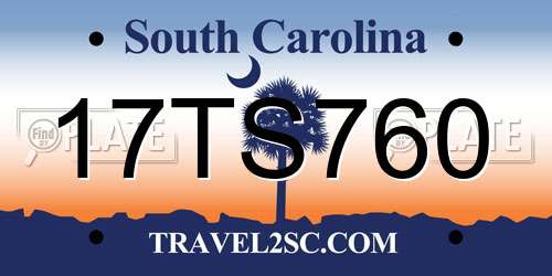 17TS760 South Carolina License Plate