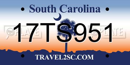 17TS951 South Carolina License Plate