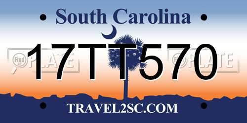 17TT570 South Carolina License Plate