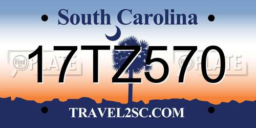 17TZ570 South Carolina License Plate