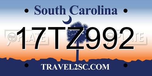 17TZ992 South Carolina License Plate