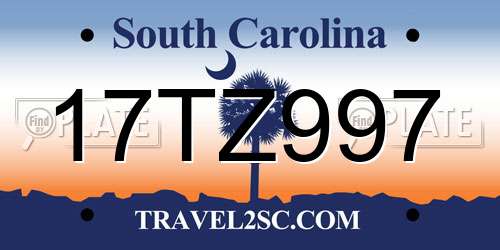 17TZ997 South Carolina License Plate