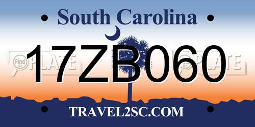 17ZB060 South Carolina License Plate