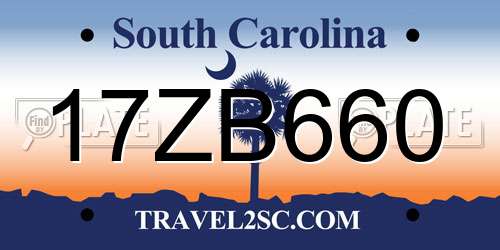 17ZB660 South Carolina License Plate