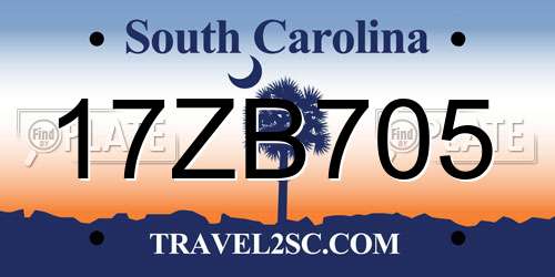 17ZB705 South Carolina License Plate