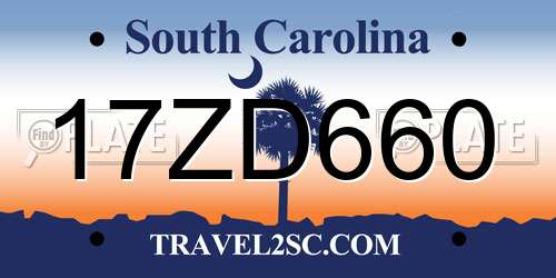 17ZD660 South Carolina License Plate