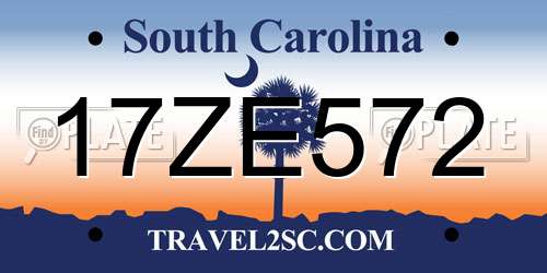 17ZE572 South Carolina License Plate