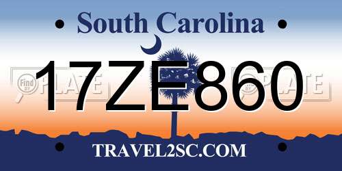 17ZE860 South Carolina License Plate