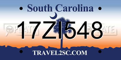 17ZI548 South Carolina License Plate