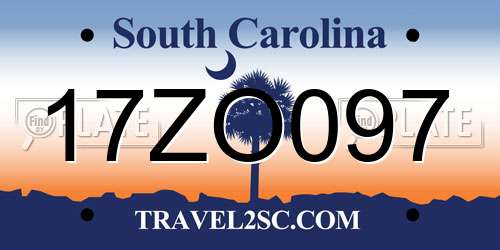 17ZO097 South Carolina License Plate