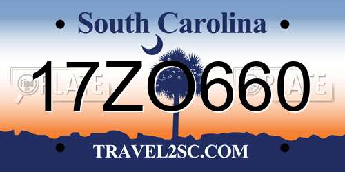 17ZO660 South Carolina License Plate