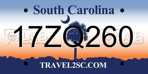 17ZQ260 South Carolina License Plate