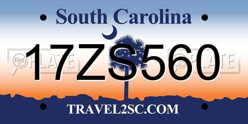 17ZS560 South Carolina License Plate
