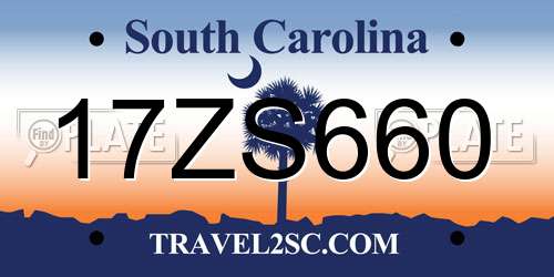 17ZS660 South Carolina License Plate