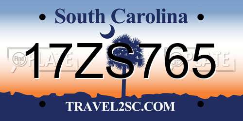 17ZS765 South Carolina License Plate