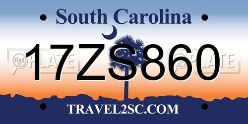17ZS860 South Carolina License Plate