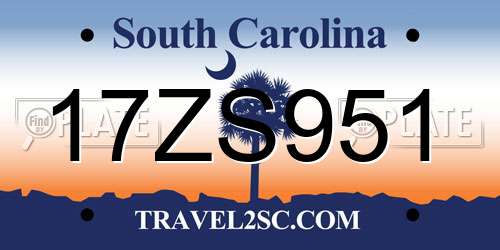 17ZS951 South Carolina License Plate