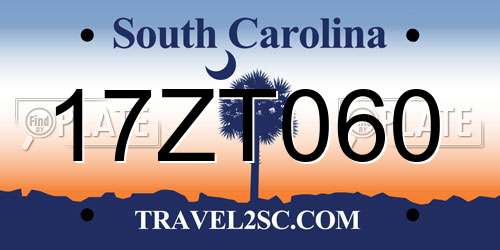 17ZT060 South Carolina License Plate