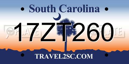 17ZT260 South Carolina License Plate