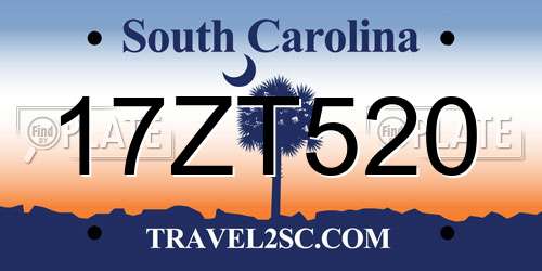 17ZT520 South Carolina License Plate