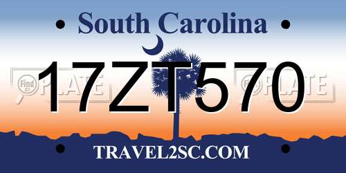 17ZT570 South Carolina License Plate