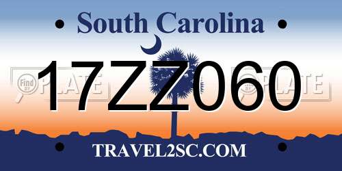 17ZZ060 South Carolina License Plate