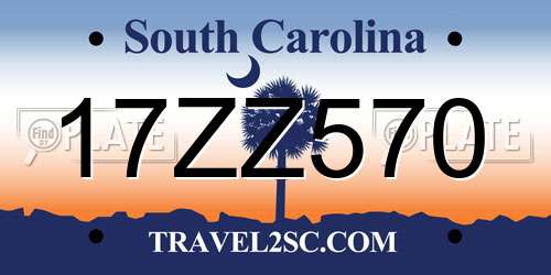 17ZZ570 South Carolina License Plate