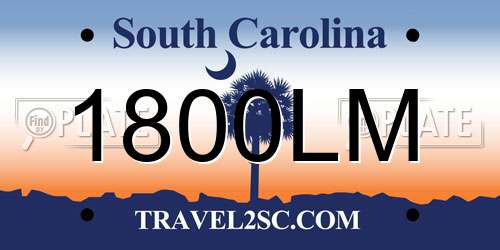 1800LM South Carolina License Plate