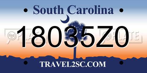 18035Z0 South Carolina License Plate