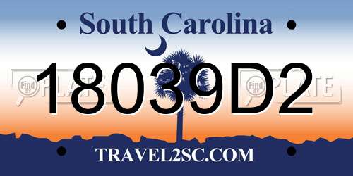18039D2 South Carolina License Plate