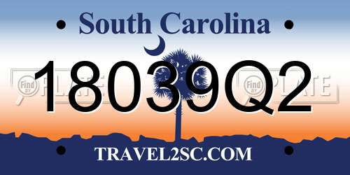 18039Q2 South Carolina License Plate