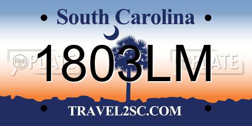 1803LM South Carolina License Plate