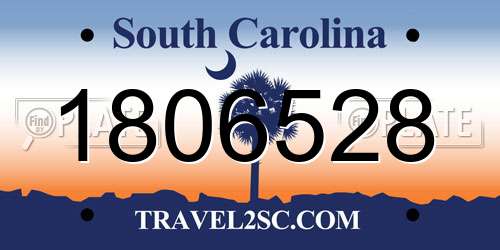 1806528 South Carolina License Plate