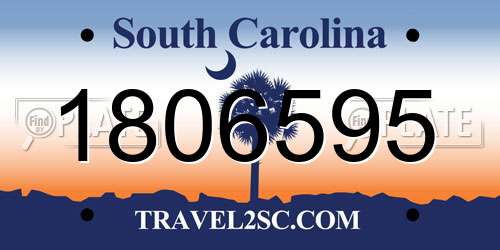 1806595 South Carolina License Plate